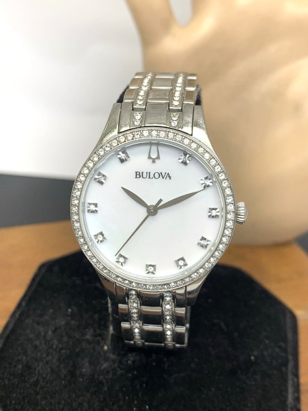 Bulova Women's Watch 96X145 Quartz Mother of Pearl Dial Silver Stainless Steel